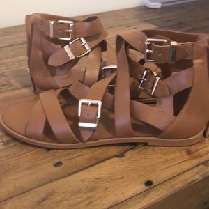 Camel BCBG gladiator sandals